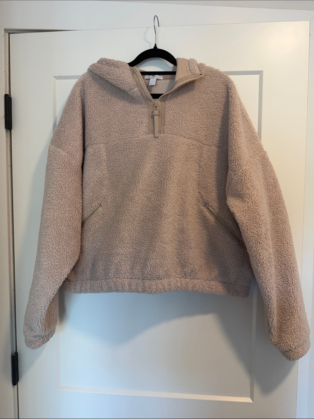 Beyond Yoga Plush Half-Zip Sherpa Pullover - Light Beige